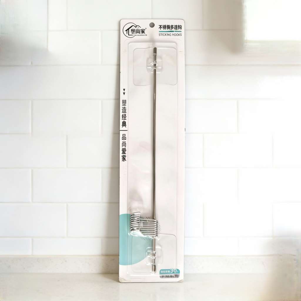 712免打孔不锈钢排钩厨房浴室卫生间挂衣钩衣帽钩墙钩壁挂无痕贴挂钩