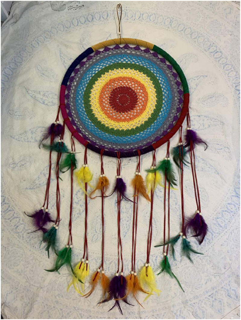 手工编织七彩捕梦网