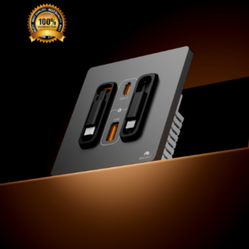 电工产品86型多功能可隐藏伸缩线带USB+typeC插座