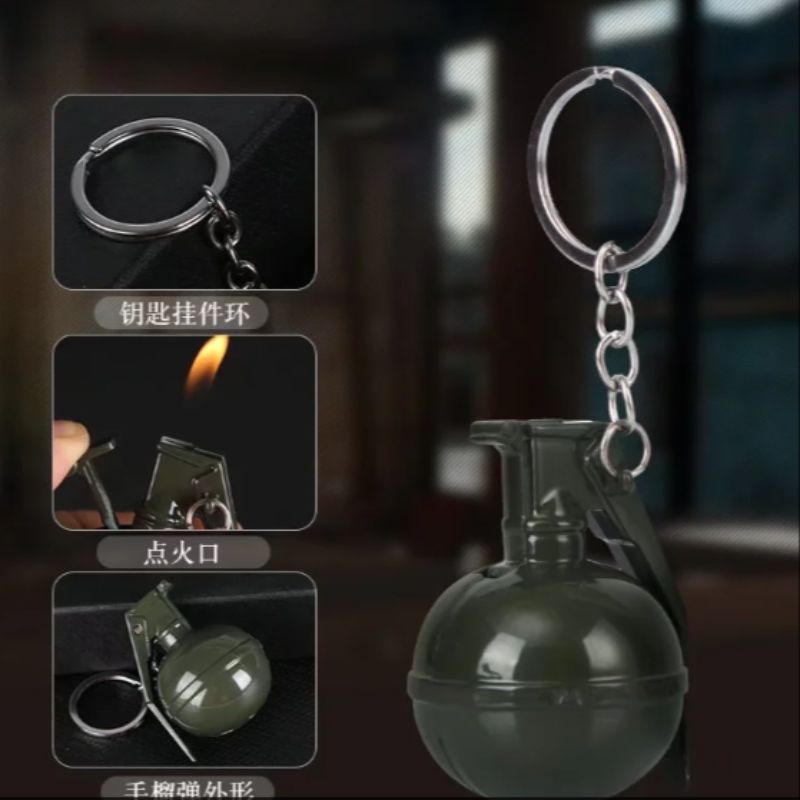 绝地求生钥匙扣吃鸡游戏手雷周边模型网红创意新款明火打火机详情图2