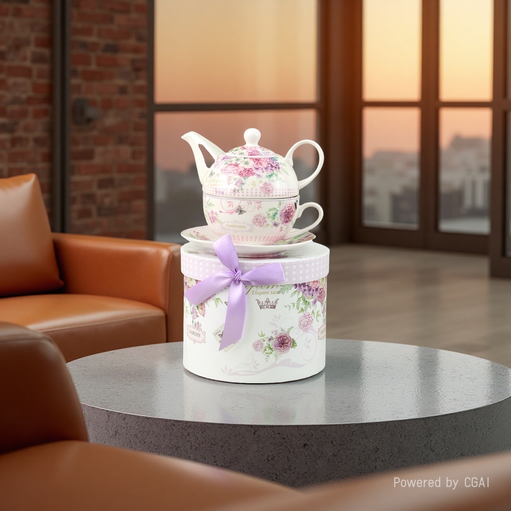 陶瓷杯碟壶子母壶一人壶咖啡壶茶具套装一体日用品工艺礼品商务