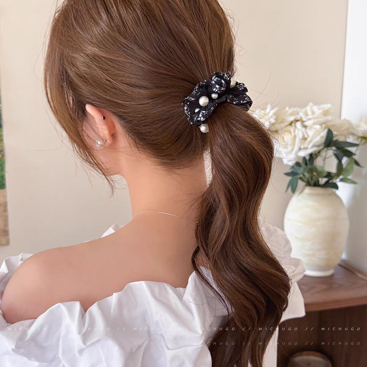 饰品发绳女士韩版拼接头绳扎头绳头饰发饰品时尚百搭简约款发绳头绳头绳女士拼接韩版细节图