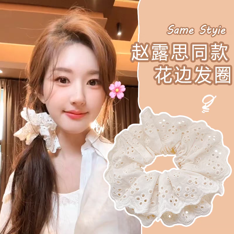 韩版女士拼接发绳头绳扎头绳发饰简约百搭学生发饰品女款大肠发圈发绳扎头绳详情图7