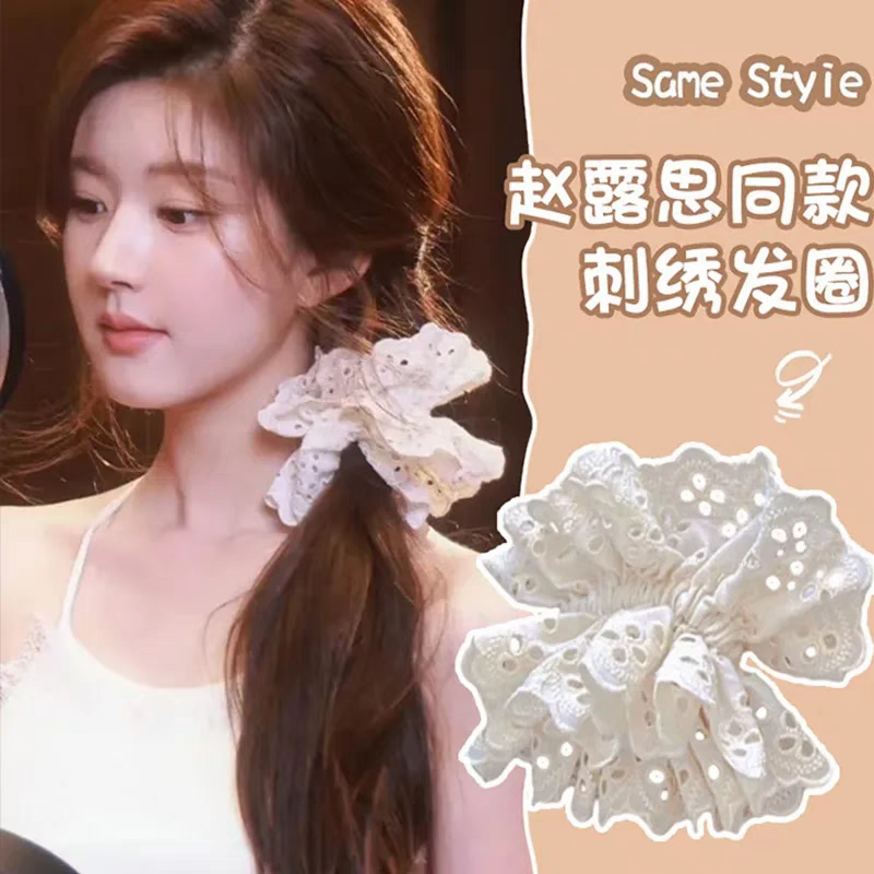 韩版女士拼接发绳头绳扎头绳发饰简约百搭学生发饰品女款大肠发圈发绳扎头绳详情图3