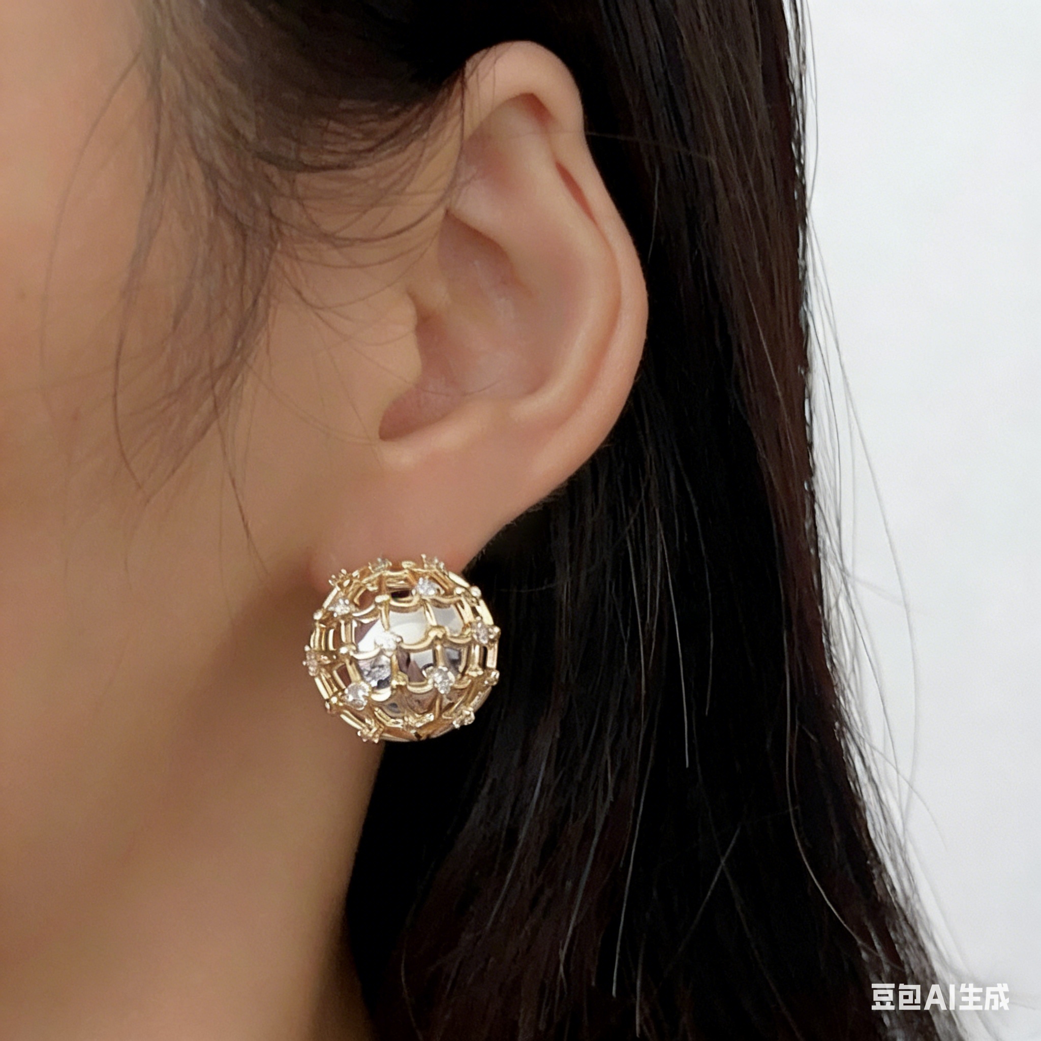 Qiuqiu Stud Earrings 2024 New bestseller Autumn and winter earrings, light luxury and high-end retro glazed earrings Specification image