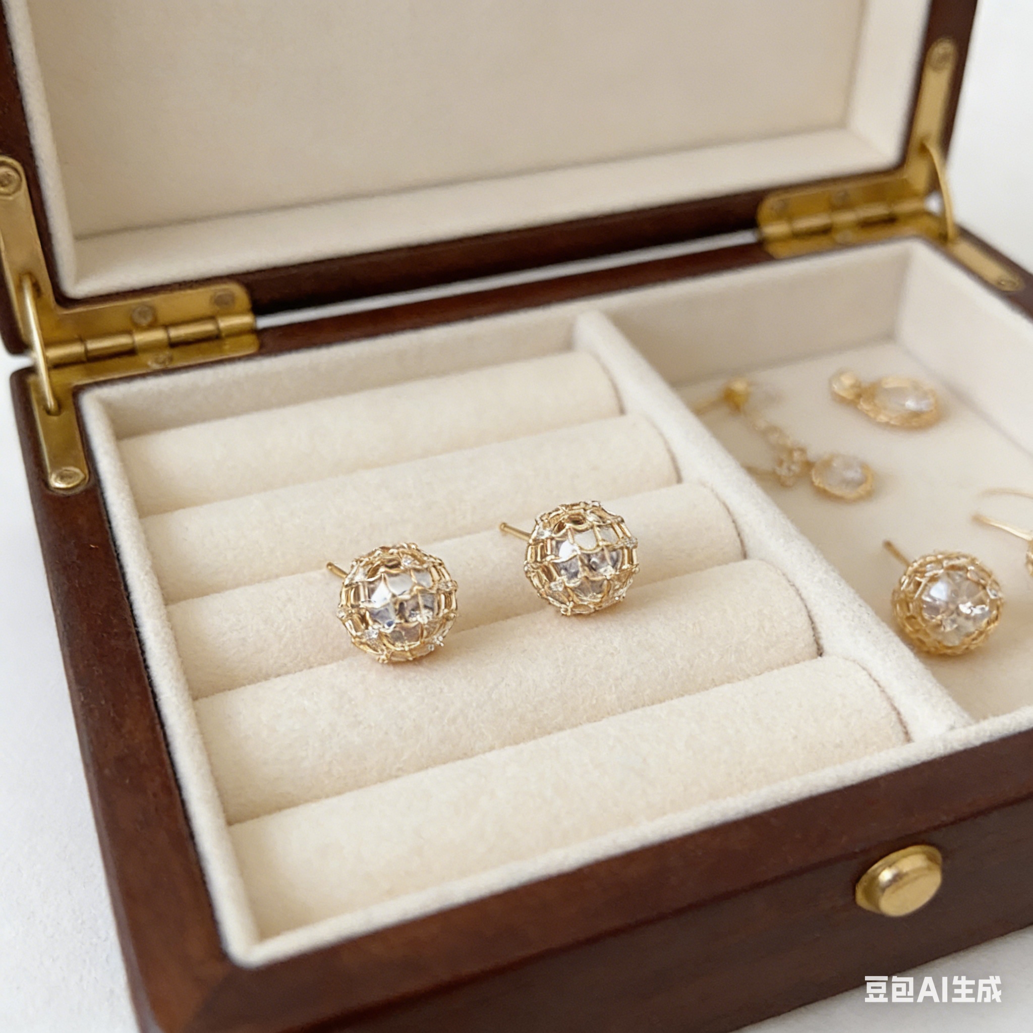 Qiuqiu Stud Earrings 2024 New bestseller Autumn and winter earrings, light luxury and high-end retro glazed earrings Item Picture