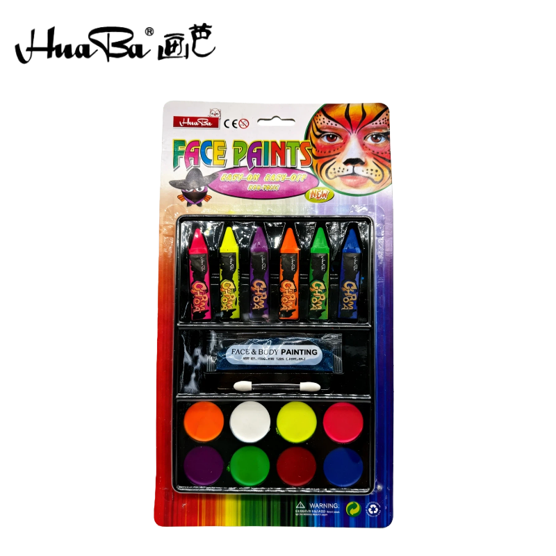 Huaba Cross-border Children's Face Color Easy-to-Clean Party Makeup, Stage Makeup, npc Makeup, Must-have for Halloween and Children's Day (6+8) Item Picture