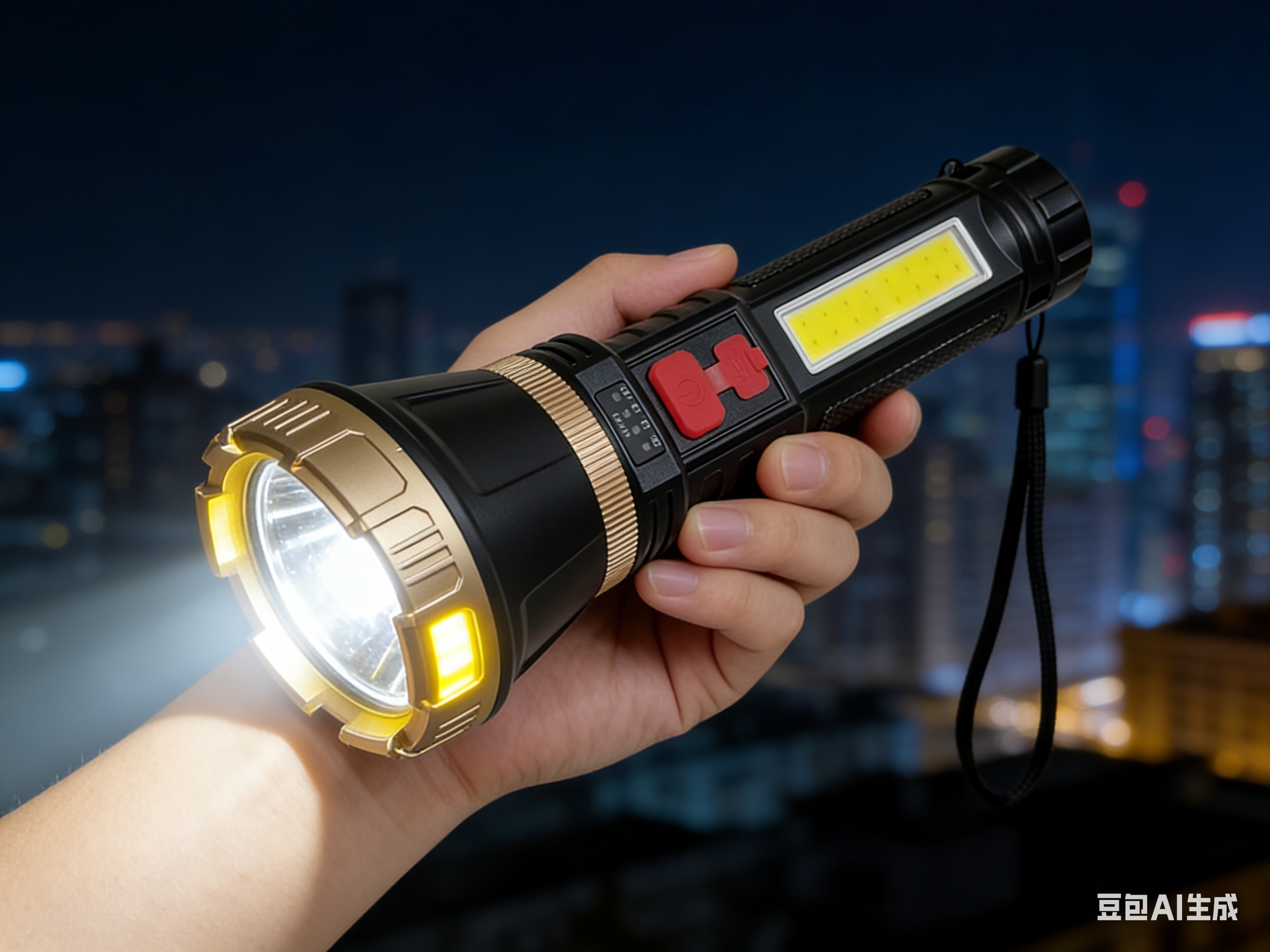 Multi-functional high-intensity flashlight, portable outdoor adventure emergency lighting flashlight + spare lamp head Application Scenario