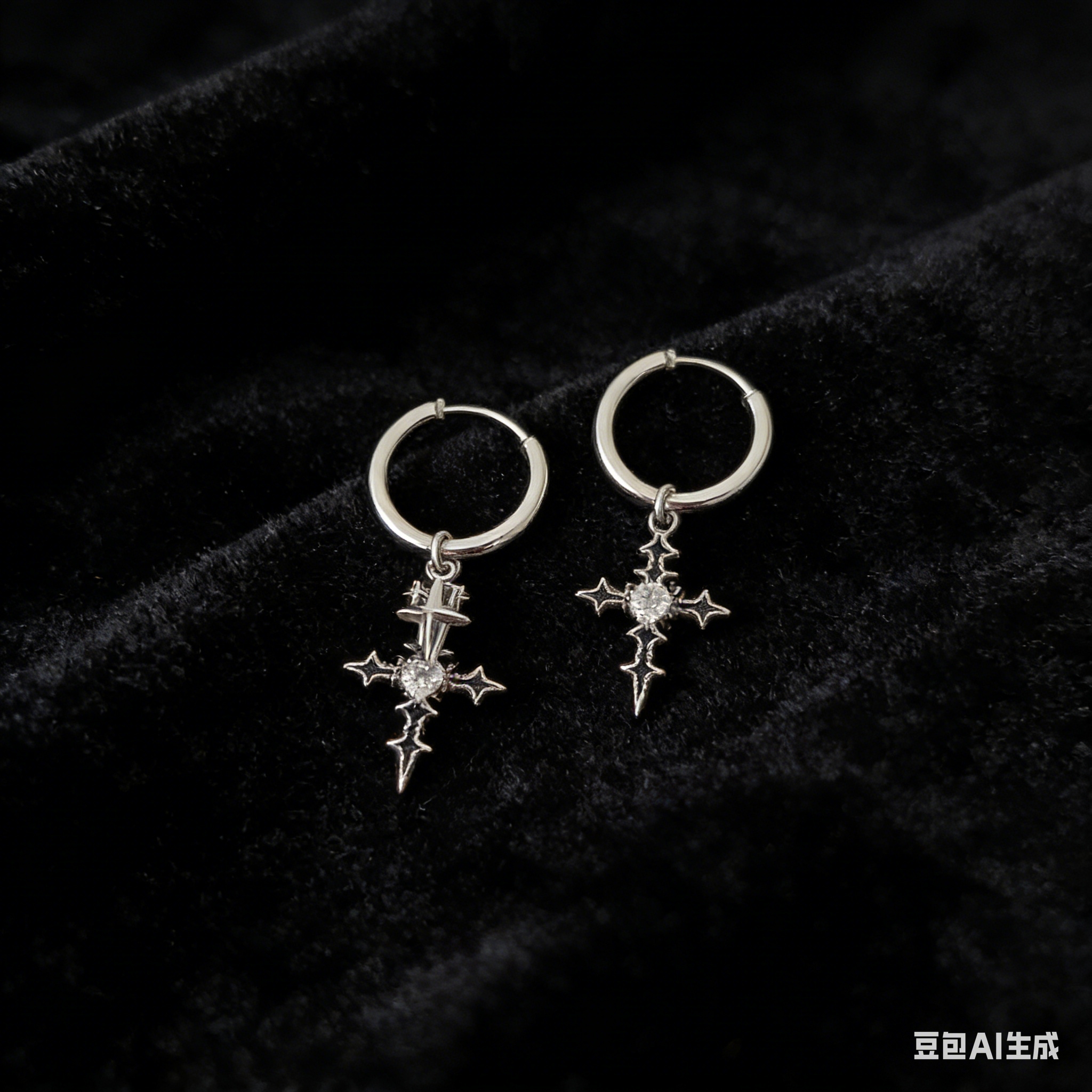 Titanium alloy five-pointed star zircon ear studs, medical implantable grade, ear care and anti-allergy star ear bone cochlear stud earrings details Picture