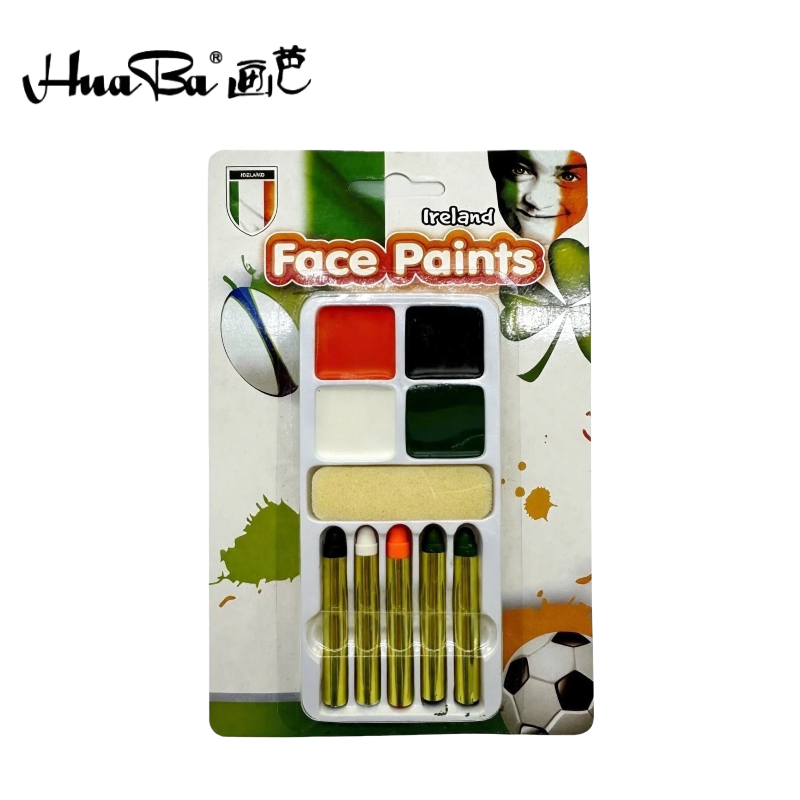 画芭Huaba 跨境新品爱尔兰世界杯球迷脸彩球赛脸彩 彩绘颜料易上色易清洗 世界杯必备（s07）