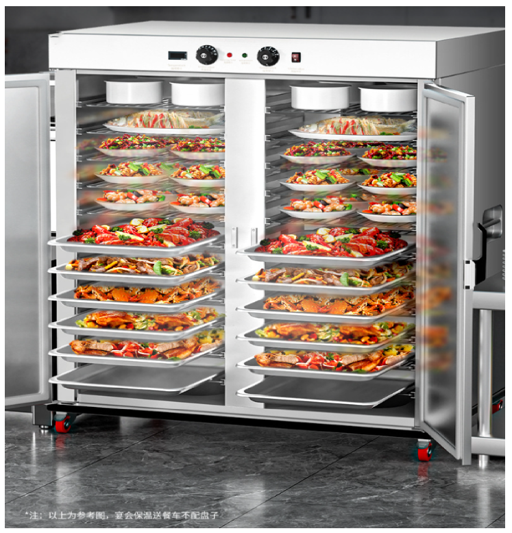 Hotel banquet insulated food delivery truck, stainless steel mobile insulated food truck, double-door constant temperature heating commercial pic 13