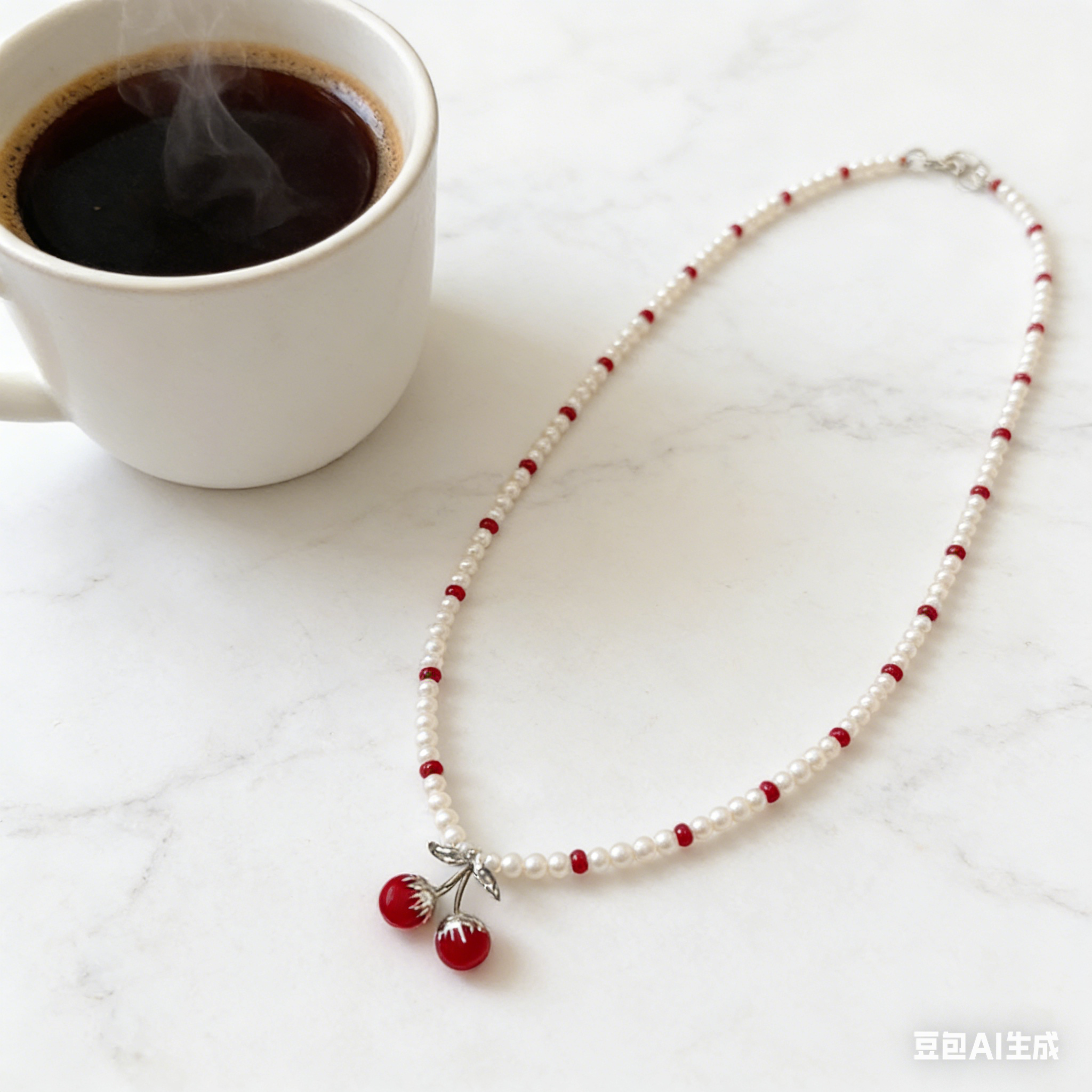 Pearl necklace stainless steel pendant jewelry for women