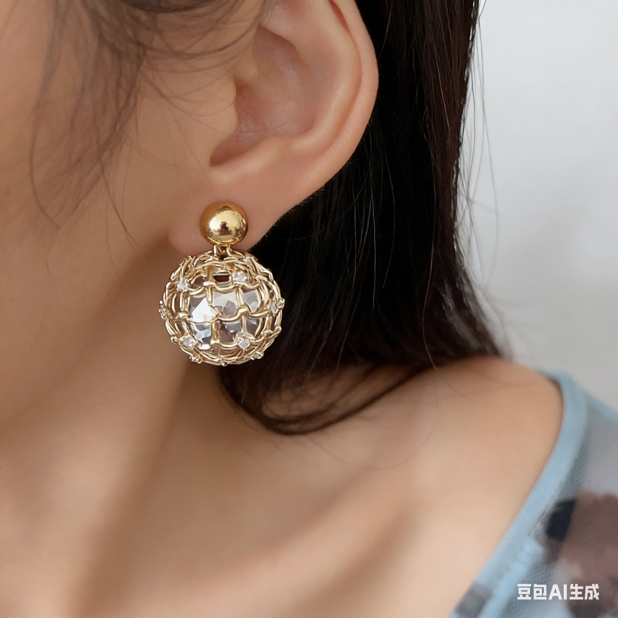 Qiuqiu Stud Earrings 2024 New bestseller Autumn and winter earrings, light luxury and high-end retro glazed earrings Application Scenario