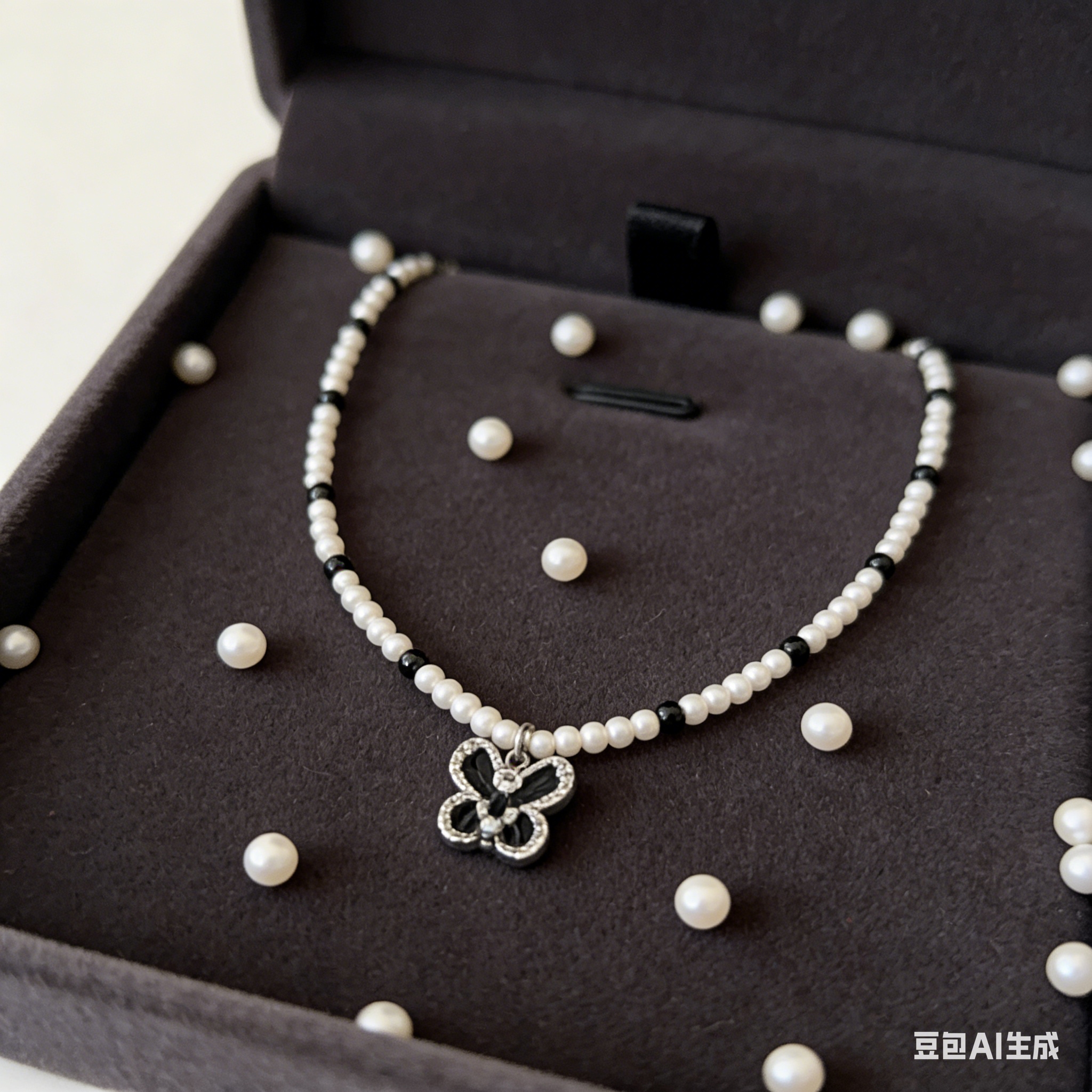 The stainless steel pendant with butterfly decoration on the necklace and the devil's eye Buddhist accessory are fashionable and versatile Specification image