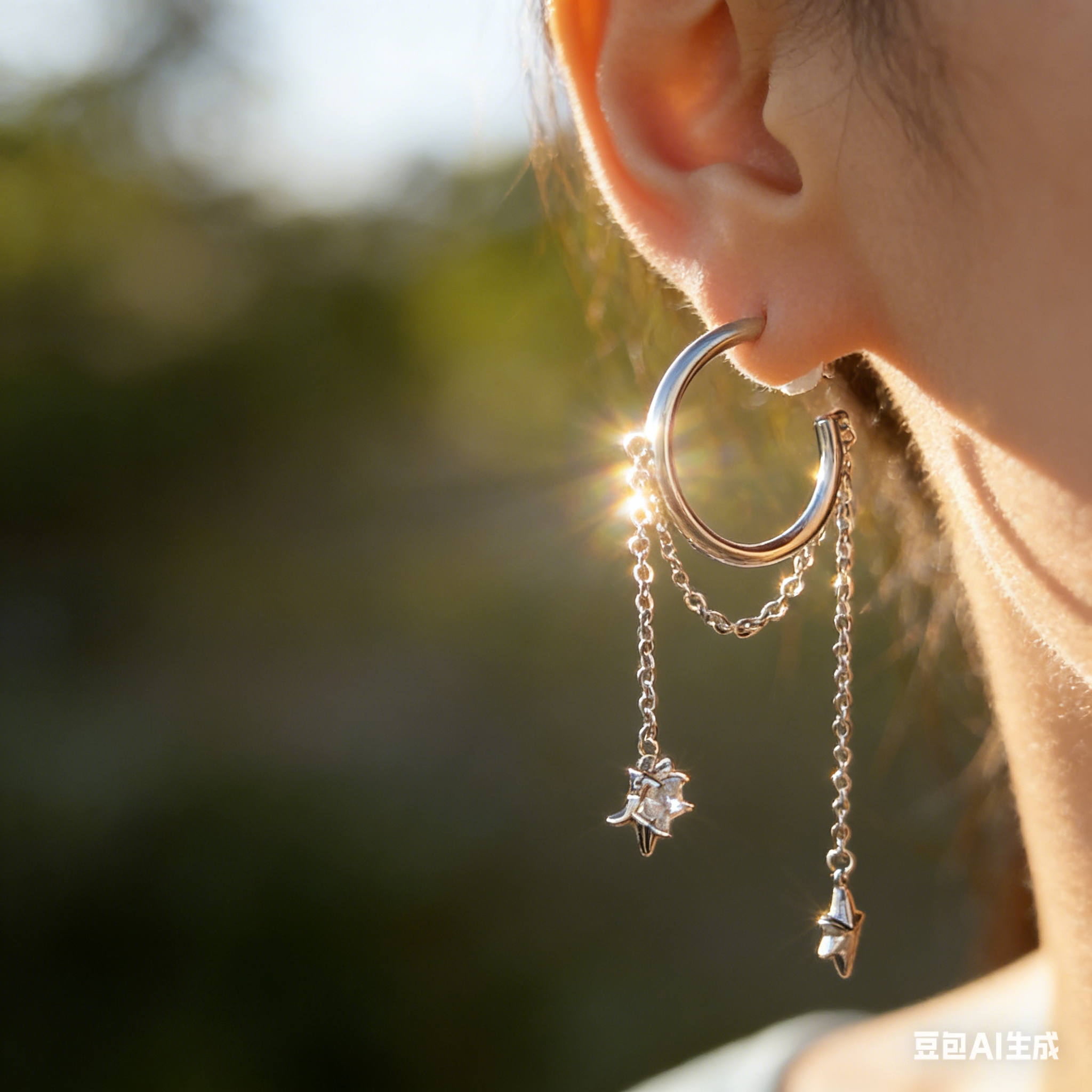 The long and elegant earrings and stud earrings from Obiya are simple, stylish, fashionable and versatile Specification image