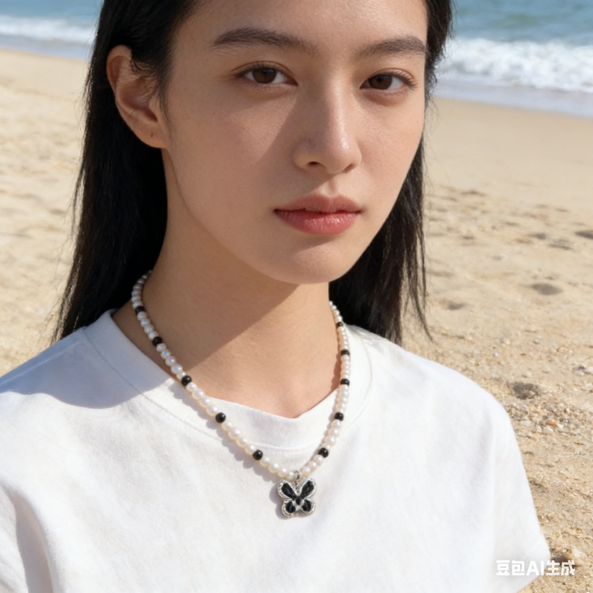 The stainless steel pendant with butterfly decoration on the necklace and the devil's eye Buddhist accessory are fashionable and versatile Application Scenario