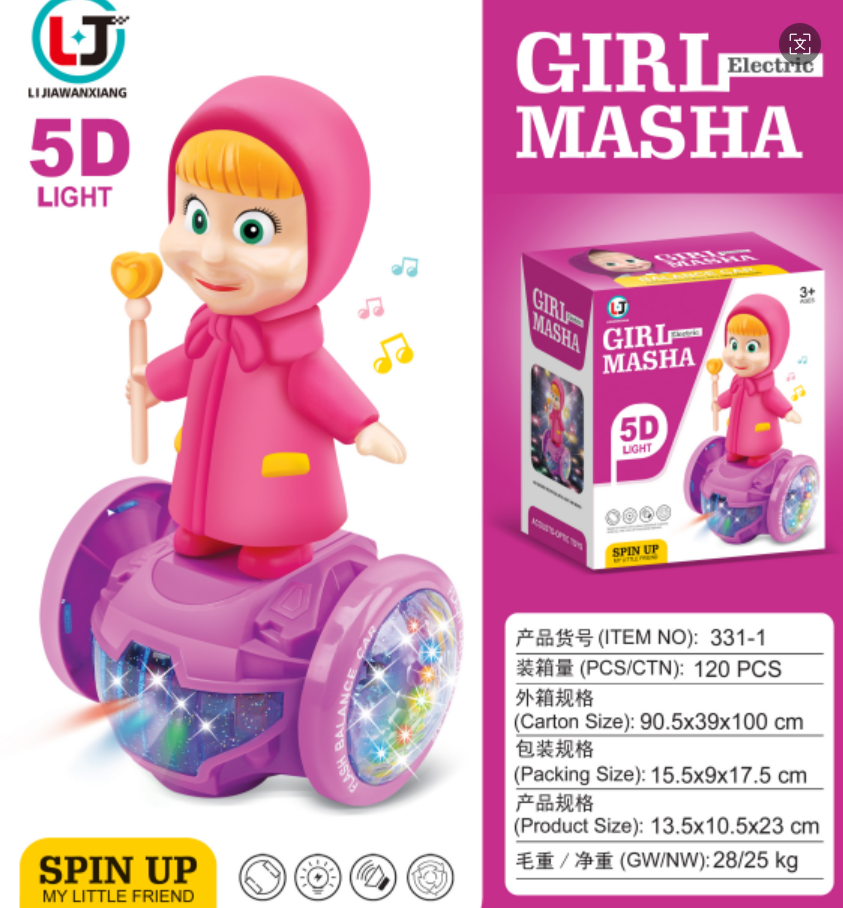 跨境电商儿童爆款电动万向平衡车电动音乐玛莎KT猫蜘蛛侠灯光音玩具平衡车