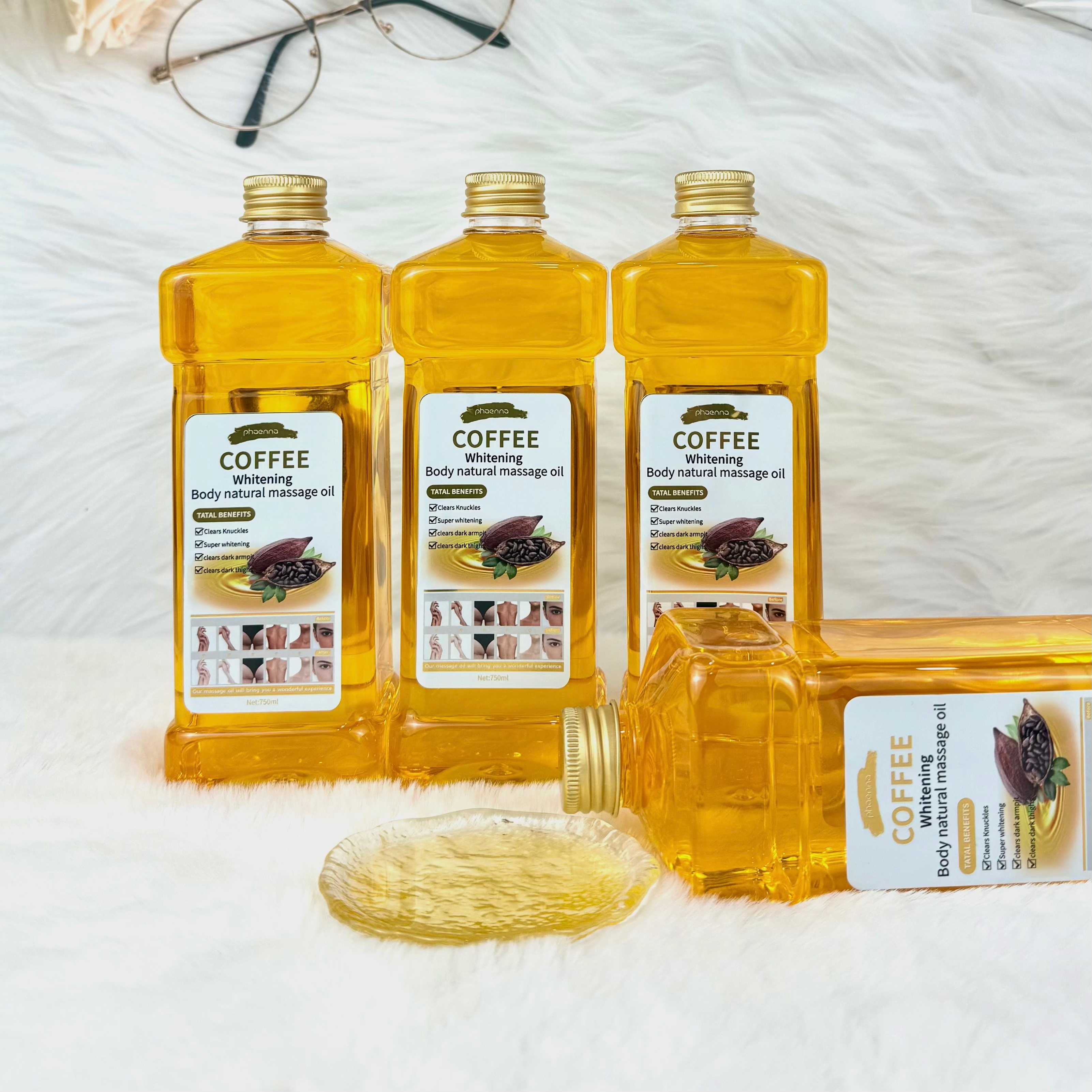跨境750ML可可果面部身体按摩油Cocoa Fruit - Facial and Body Massage Oil