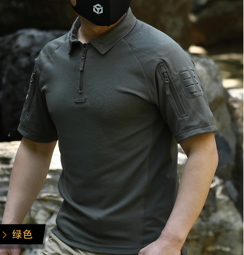 男士夏季户外运动T血速干翻领短袖轻薄透气运动polo衫T恤