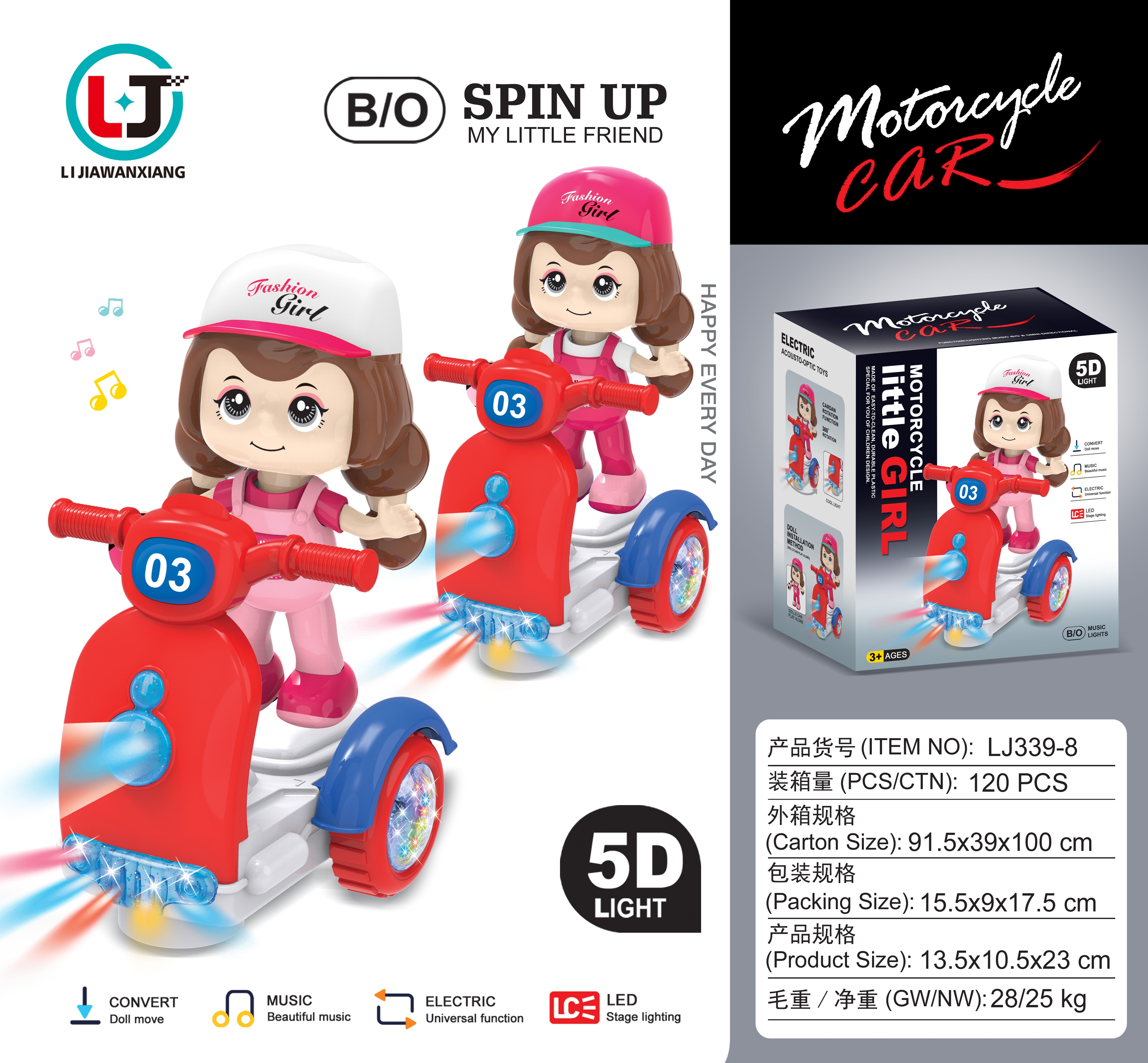Cross-border e-commerce children's best-selling electric omnidirectional boys' and girls' motorcycle, light, music, glowing toy motorcycle Application Scenario