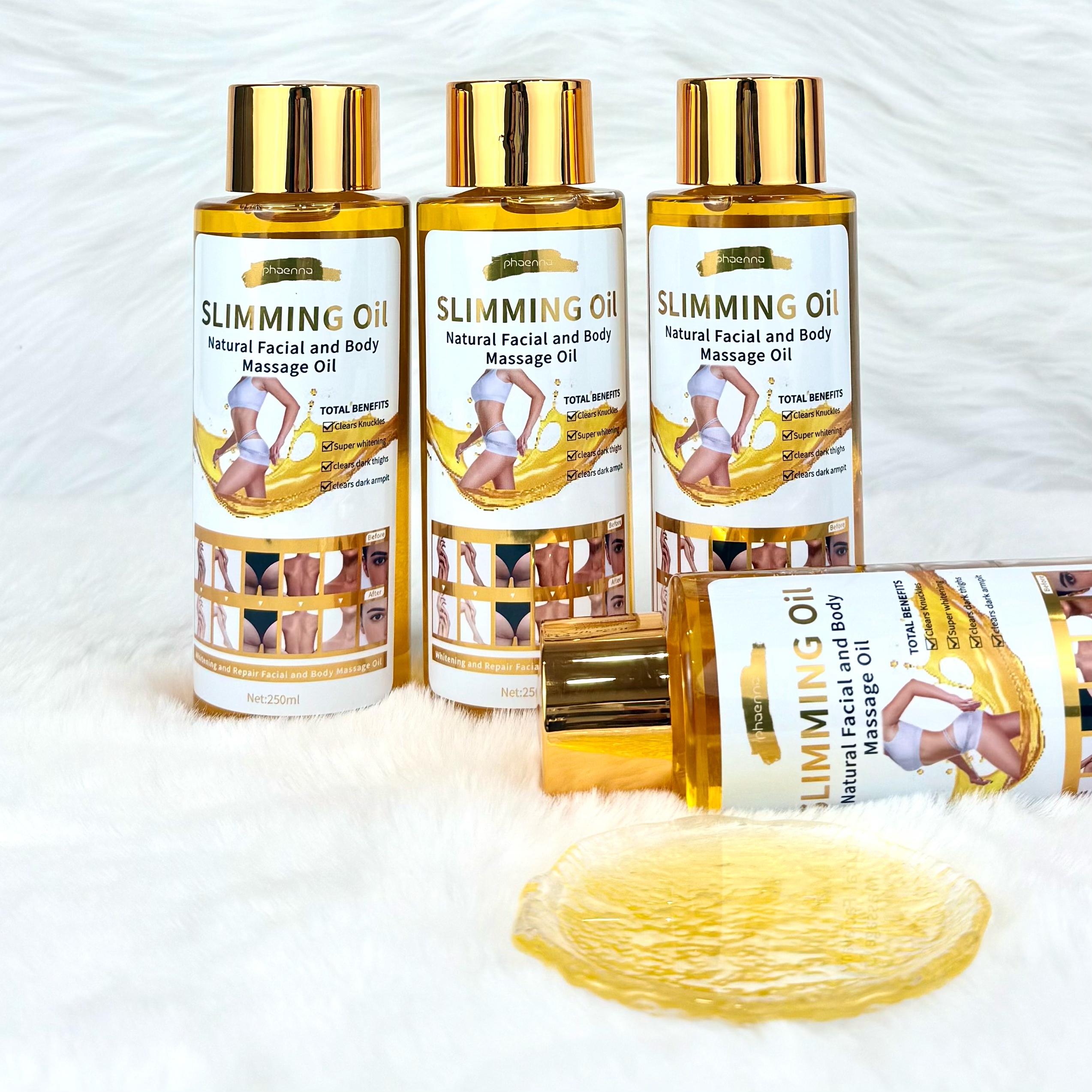 2025跨境热卖250ML瘦身身体天然按摩油Natural Facial  and Body Massage Oil