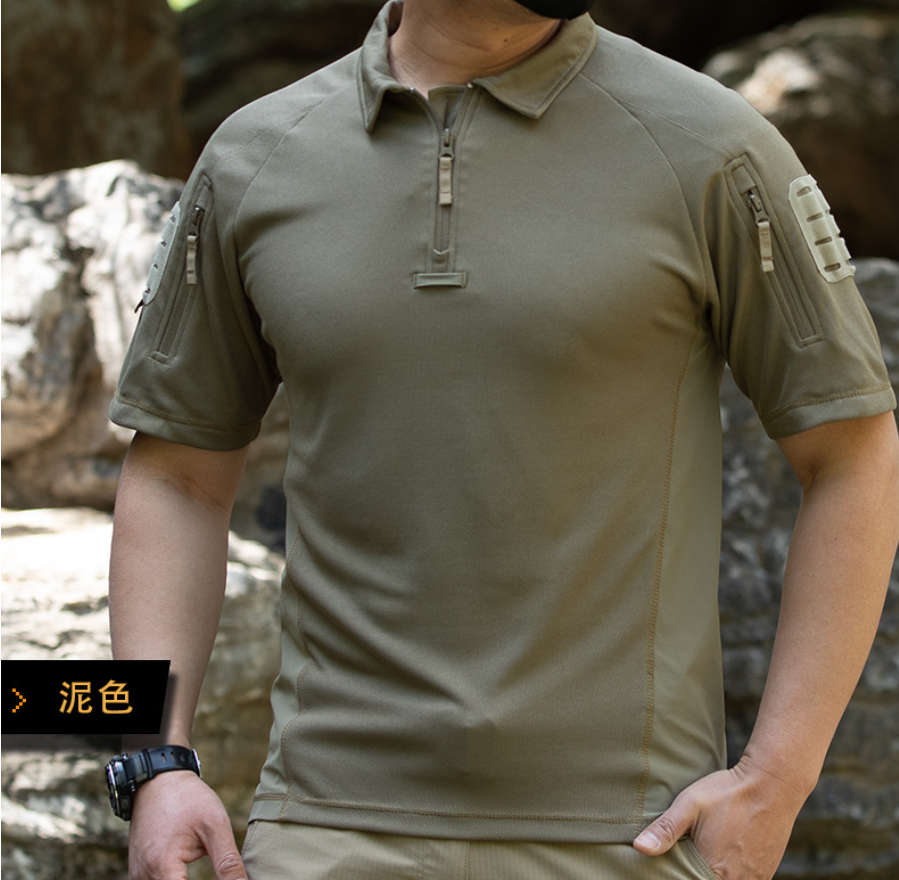 男士夏季户外运动T血速干翻领短袖轻薄透气运动polo衫T恤产品图