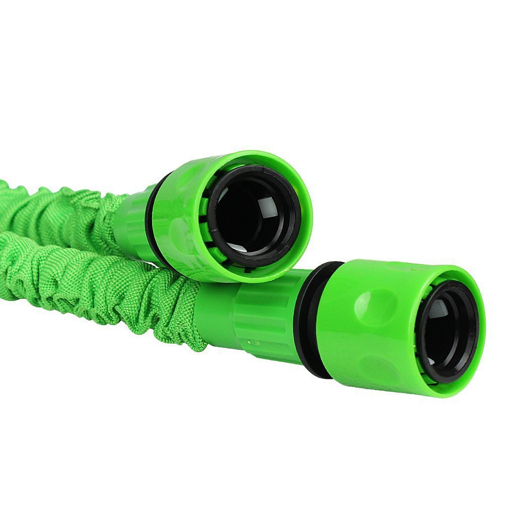 Cross-border portable garden car wash and flower watering 3x telescopic water pipe, latex imitation all-season hose, ten-function car wash water gun details Picture