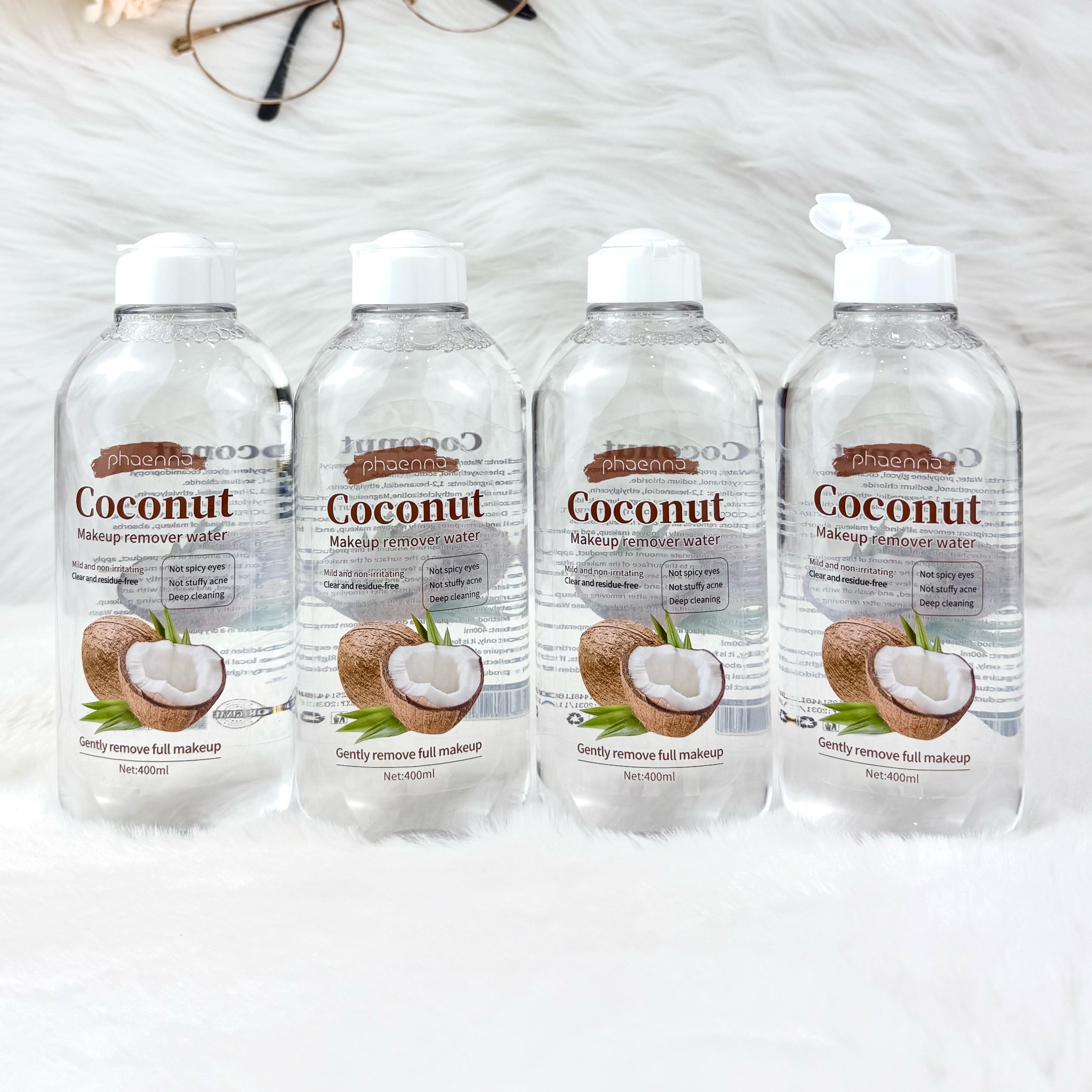 2025外贸新款400ML椰子清洁卸妆水Coconut Makeup Remover