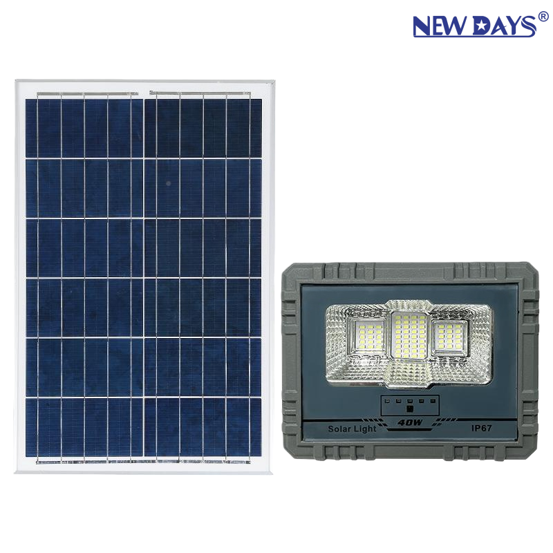 NEWDAYS marca nuevo cross-border LED power display luz de inundación solar a prueba de agua y polvo iluminación exterior luz de emergencia luz de calle solar ecológica