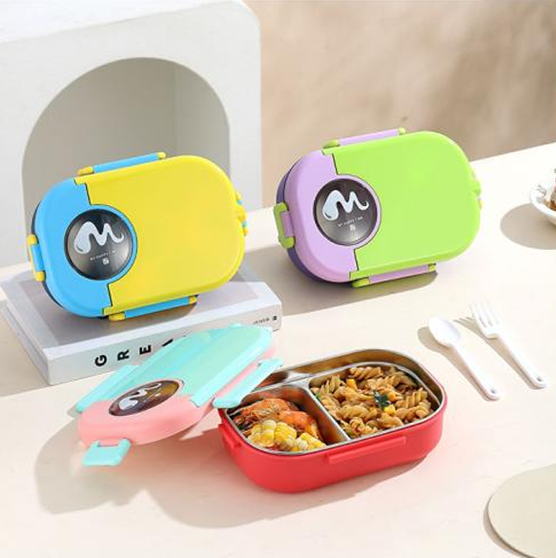 多色撞色分隔餐盒|食品级材质 便携防漏 含餐具 学生上班族带饭颜值饭盒 轻食便当详情4