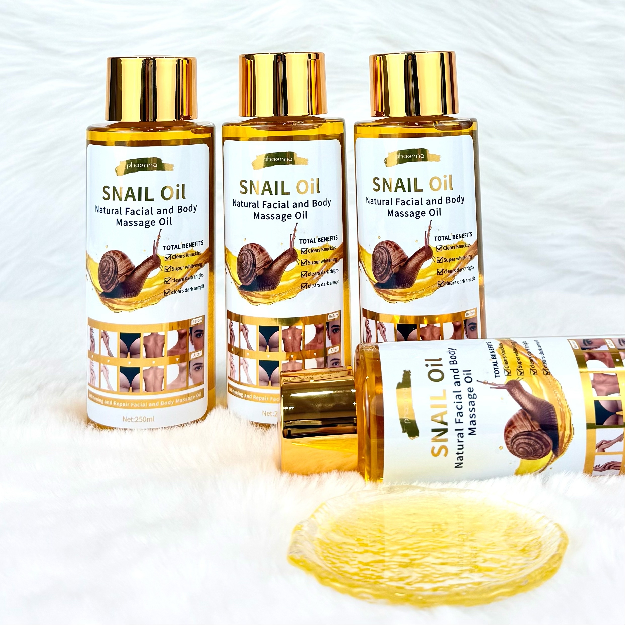 2025跨境热卖250ML蜗牛身体天然按摩油 Natural Facial  and Body Massage Oil详情1