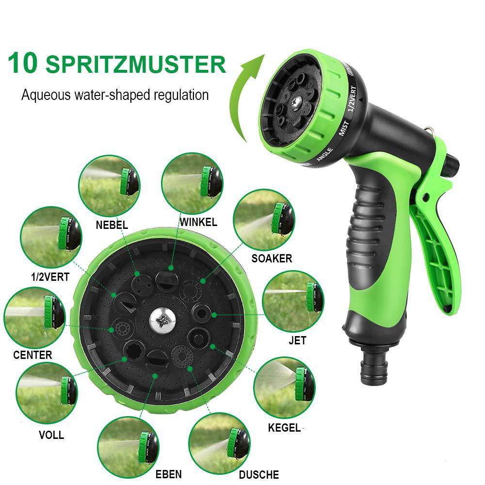Cross-border portable garden car wash and flower watering 3x telescopic water pipe, latex imitation all-season hose, ten-function car wash water gun Item Picture