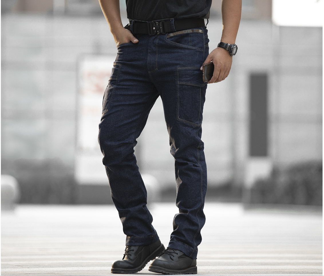 Men's outdoor sports high-end durable jeans tactical stretch multi-functional outdoor American-style workwear pants Application Scenario