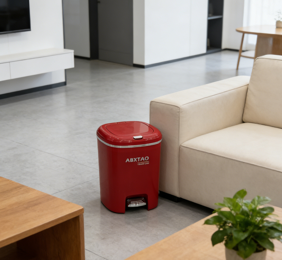 Large-sized thickened inner bucket trash cans for home, office, living room, kitchen, study, bathroom, and can be pressed and stepped on. Wholesale details Picture