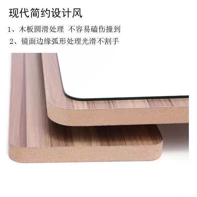 6095镜子旋转木质台式化妆镜折叠梳妆镜高清简约宿舍桌面家用不变形细节图