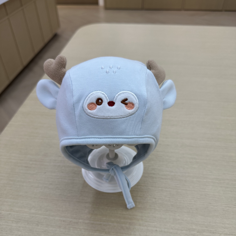 小鹿夹棉系带帽适合3 - 6月