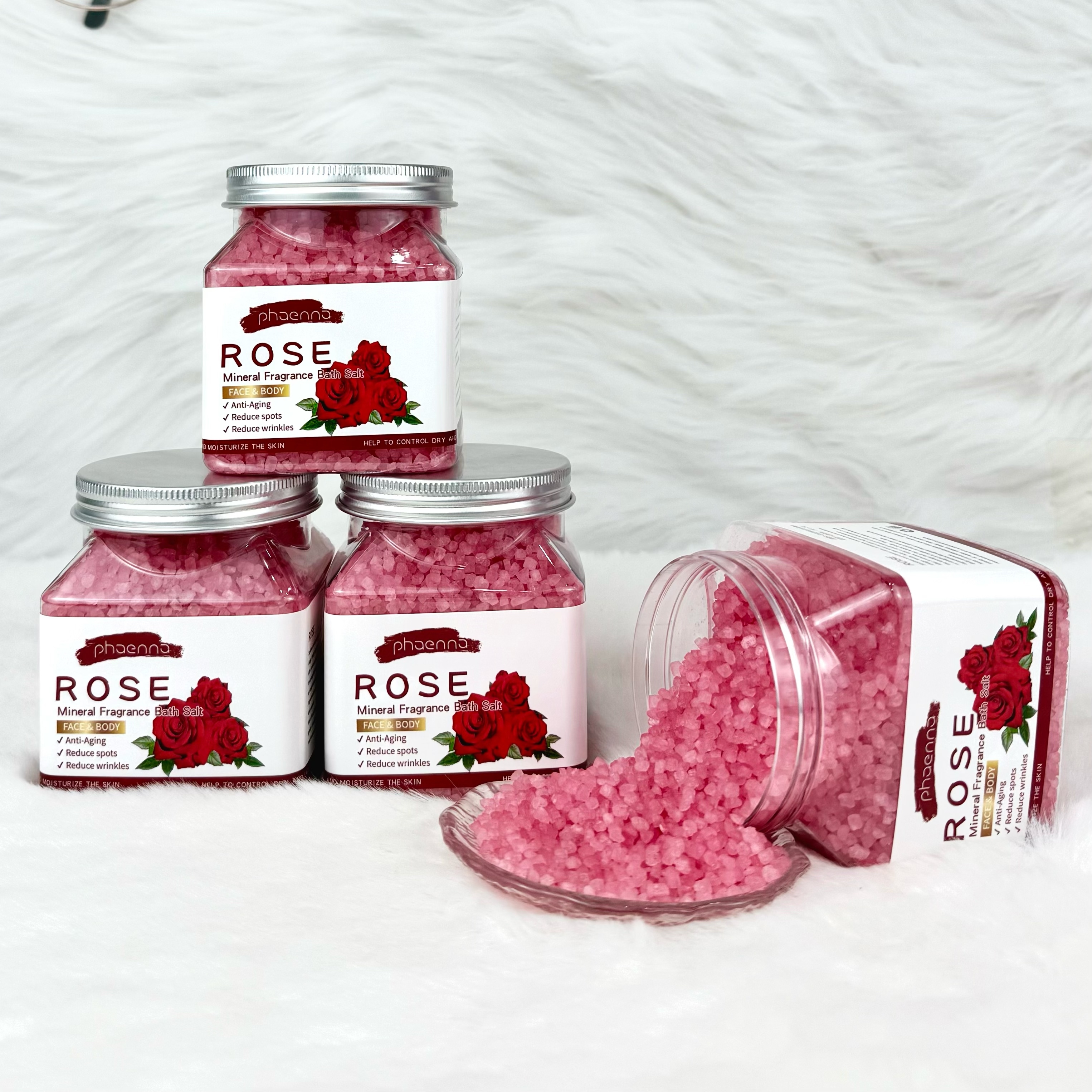 25新款400g玫瑰矿物香氛沐浴粗盐Rose mineral fragrance bath coarse salt