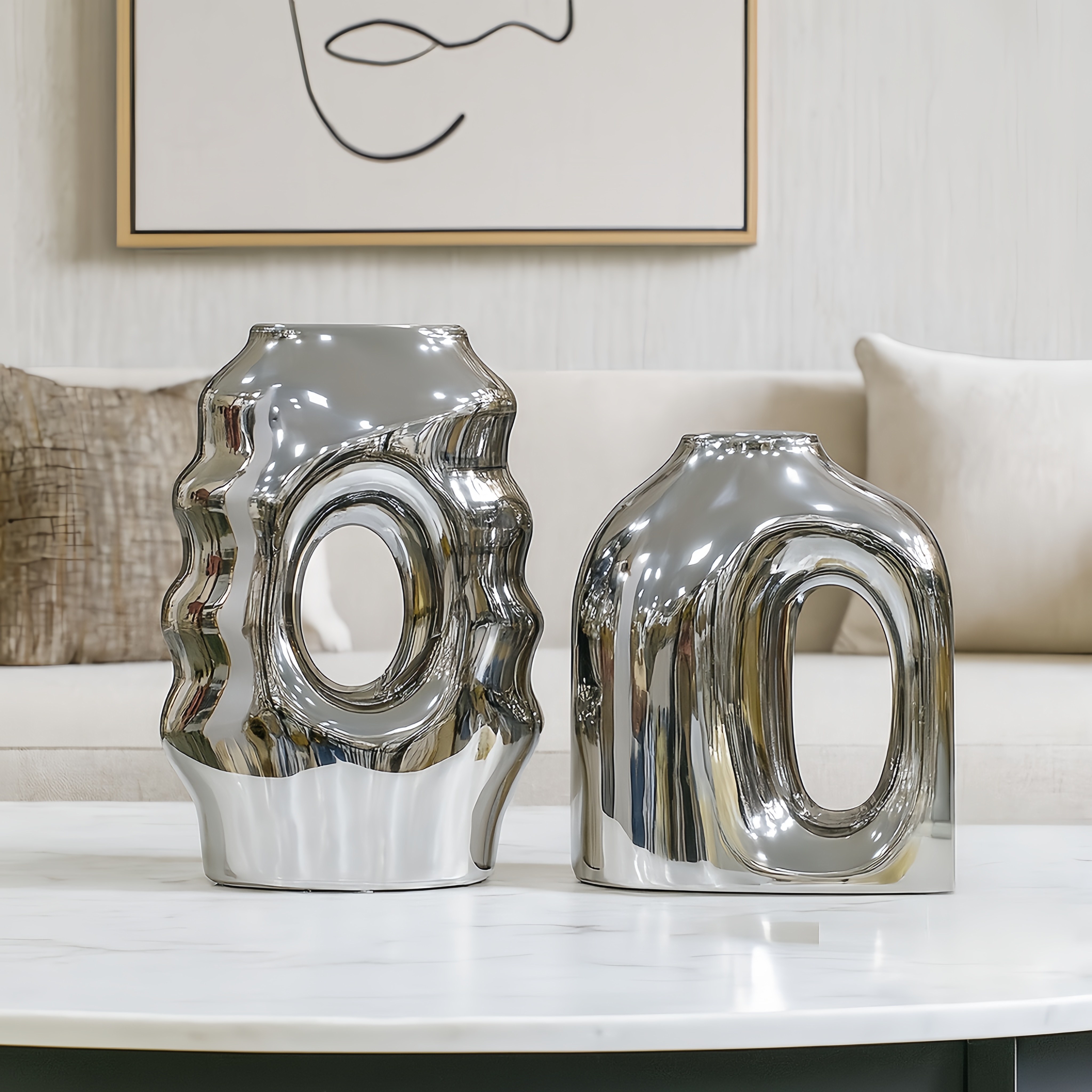 陶瓷/大号陶瓷花盆/茶具套装/装饰瓷器/陶瓷花瓶白底实物图