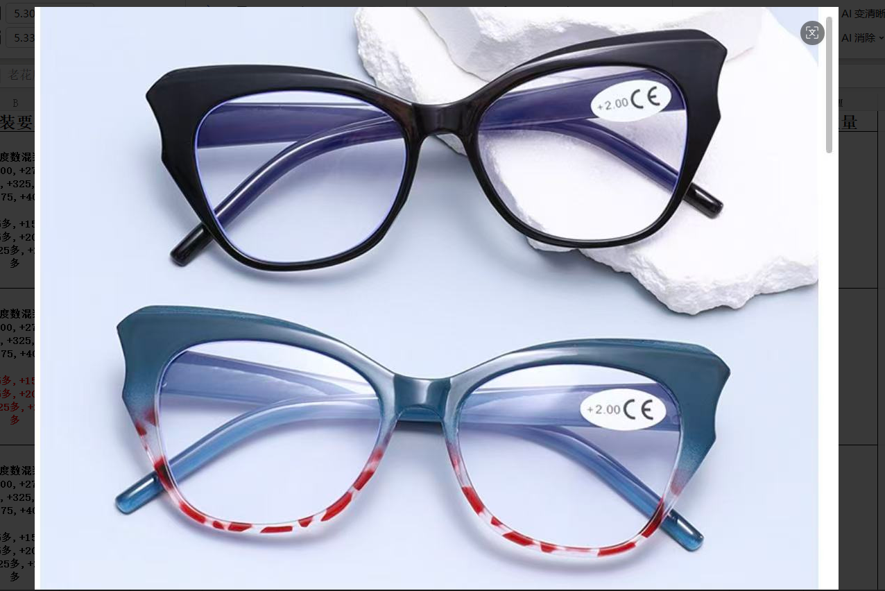 887 | 猫眼框防蓝光老花镜