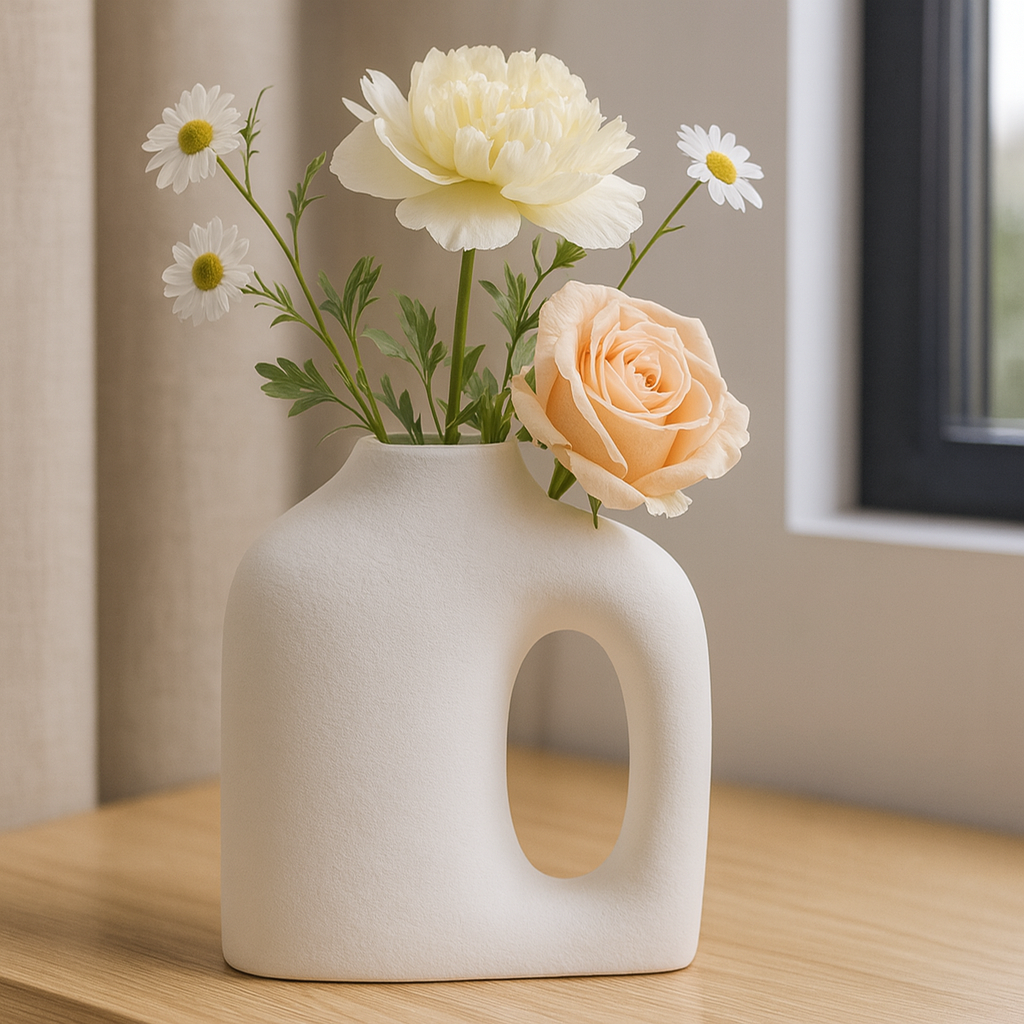 不规则家居摆件新款花瓶 创意客厅摆件大号陶瓷花盆陶瓷陶瓷花瓶