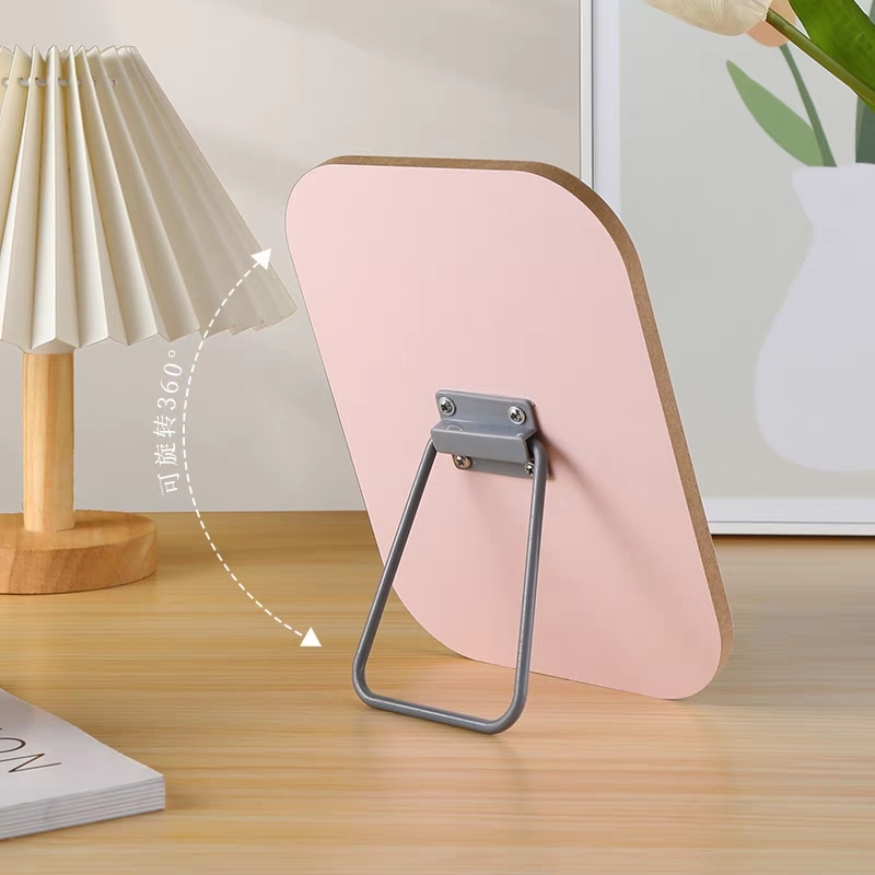 652镜子化妆镜卡通木质台式桌面镜新款可折叠家用卧室学生宿舍梳妆镜产品图