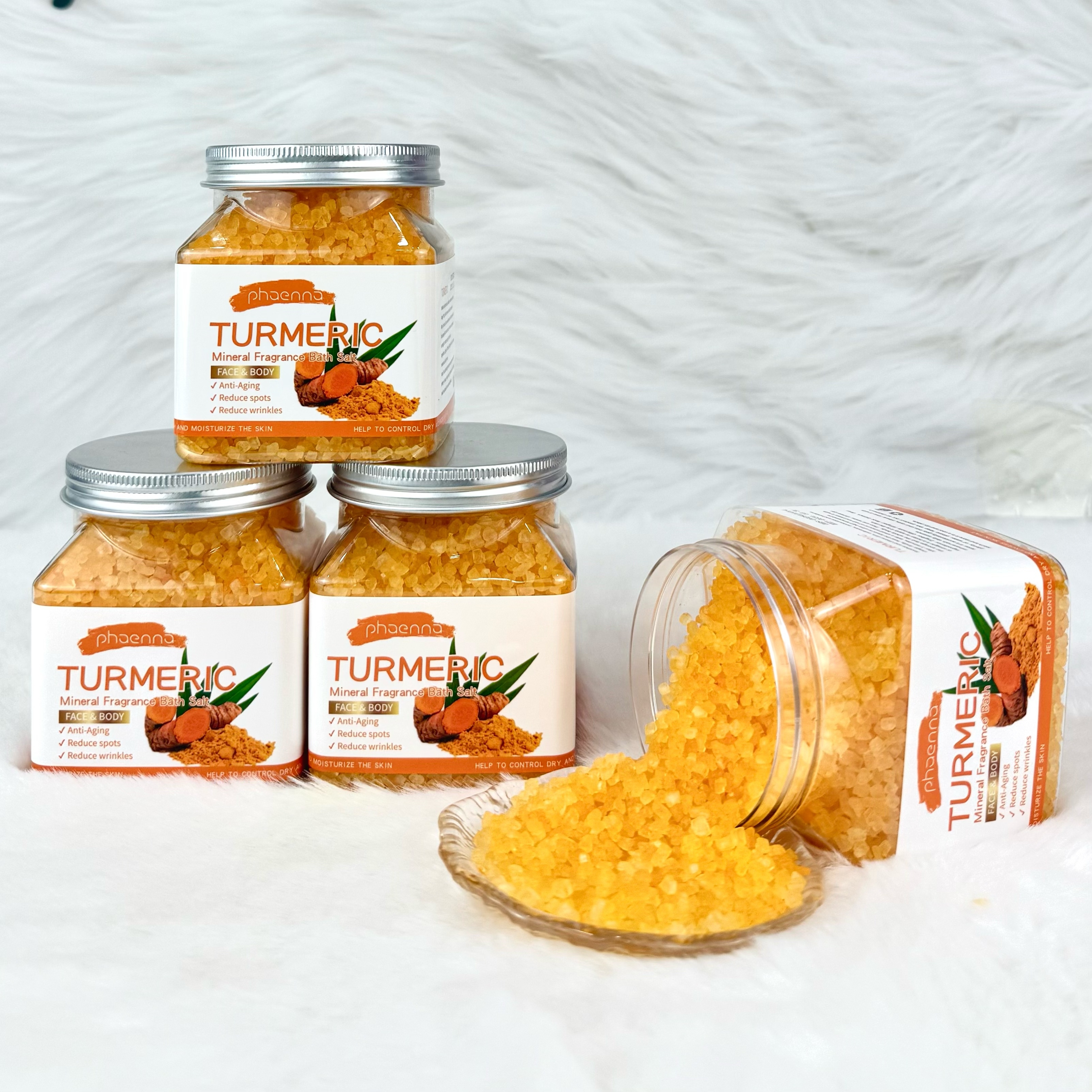 25新款400g姜黄矿物香氛沐浴粗盐Turmeric Fragrance Bath Coarse Salt