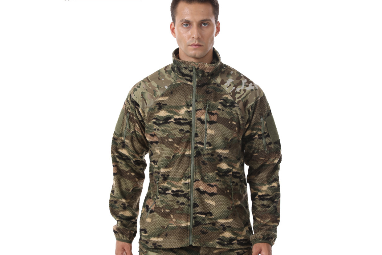 Outdoor sports men's camouflage, fleece jacket, warm down jacket, inner lining, polar fleece casual work jacket