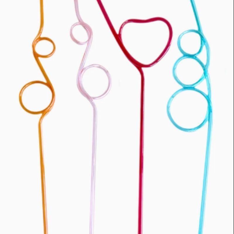 现货供应PETG水晶造型硬质吸管疯狂派对艺术创意饮料装饰吸管