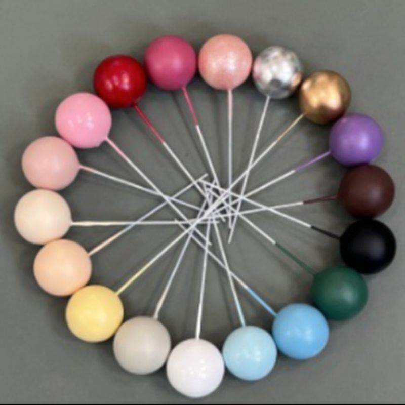 烘焙蛋糕装饰摆件彩色泡沫球球生日蛋糕装饰派对用品蛋糕插牌蛋糕装饰