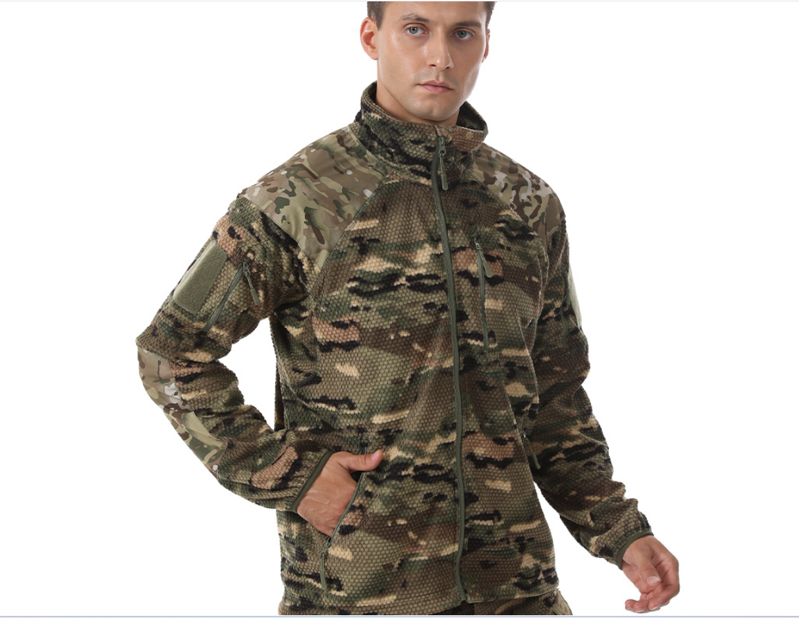 Outdoor sports men's camouflage, fleece jacket, warm down jacket, inner lining, polar fleece casual work jacket Specification image