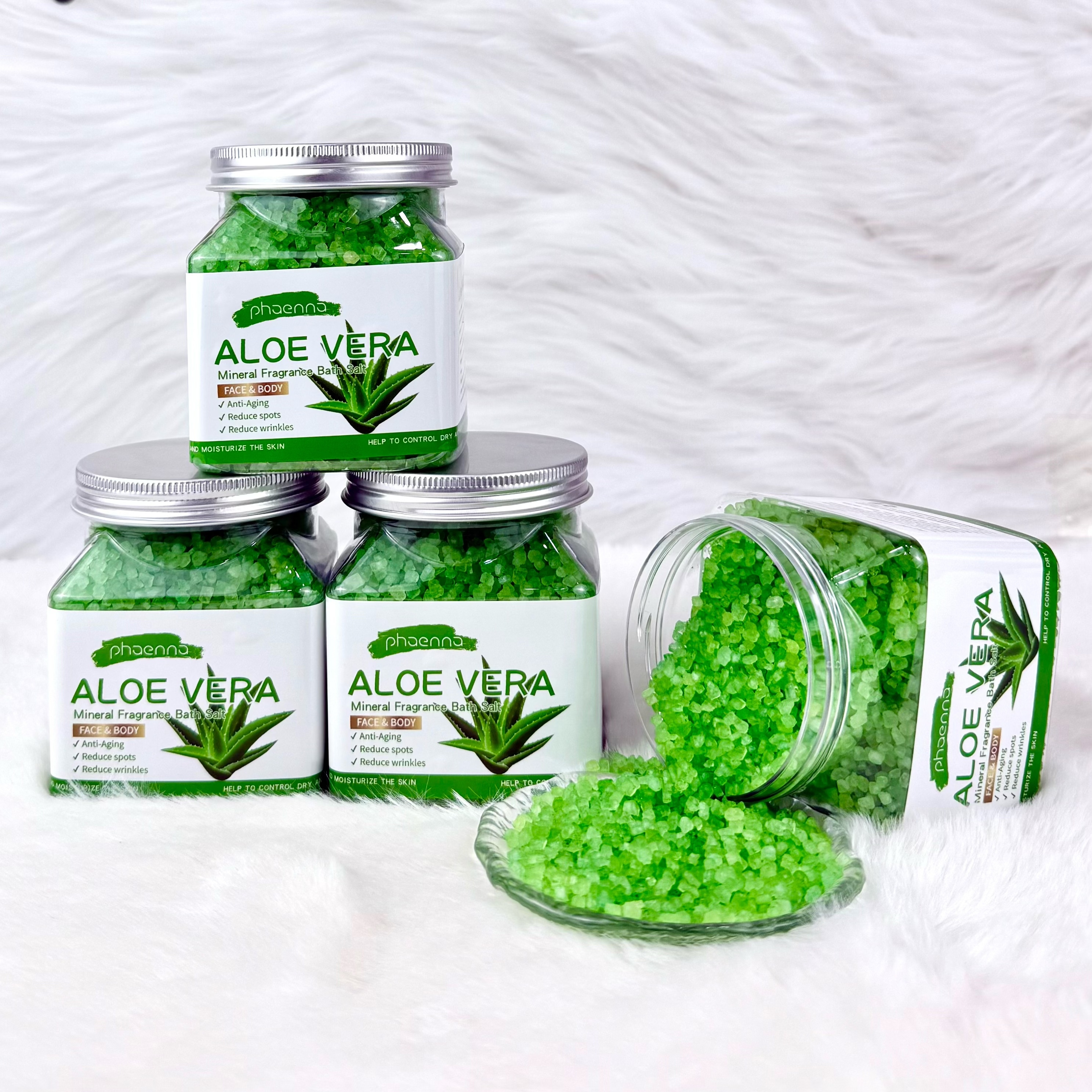 25新款400g芦荟矿物香氛沐浴粗盐Aloe mineral fragrance bath coarse salt