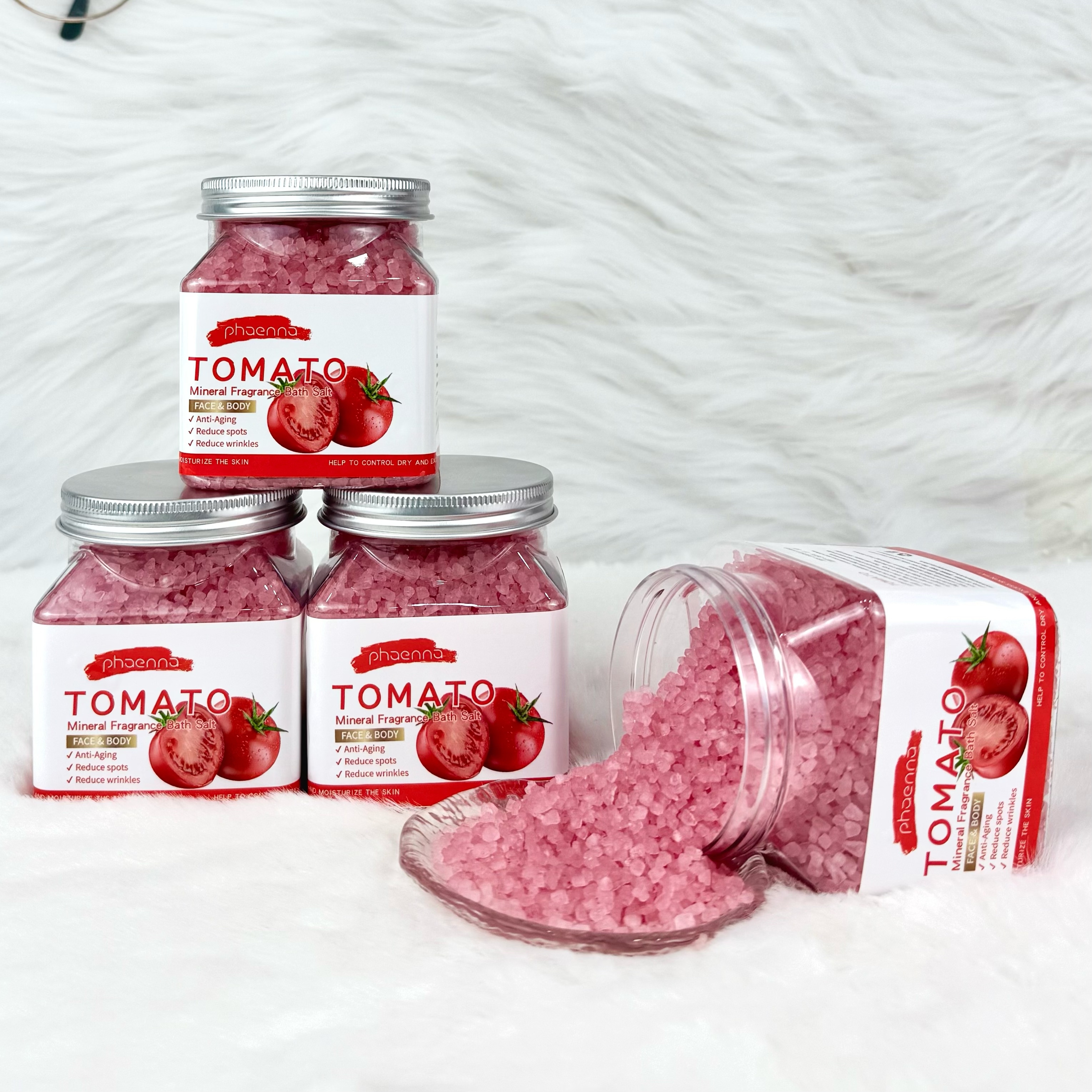25新款400g番茄矿物香氛沐浴粗盐Tomato mineral fragrance bath coarse salt
