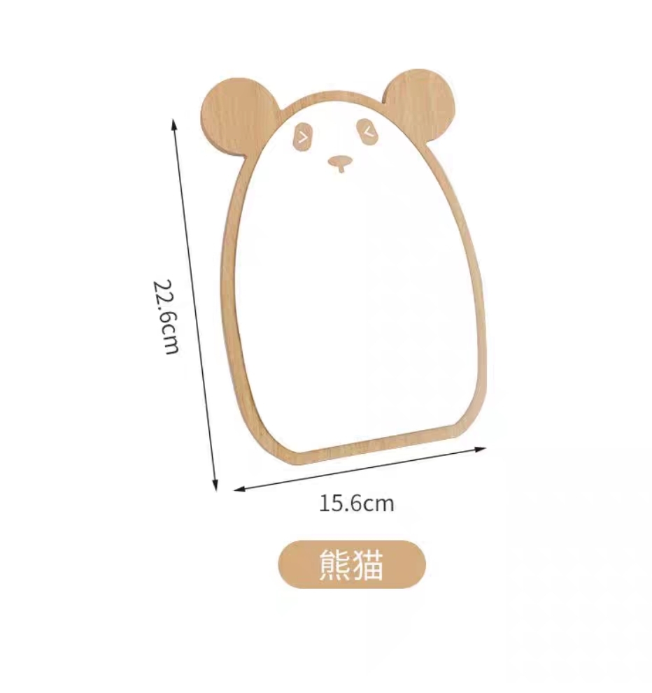 6080熊耳台面镜子简易旋转木质化妆镜家用高清梳妆台梳妆镜女生宿舍桌面镜