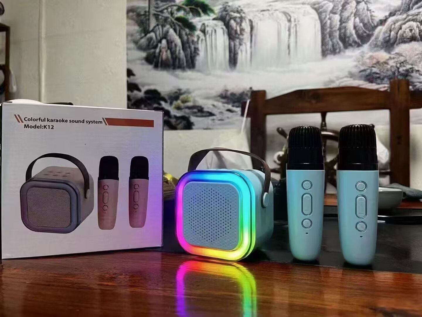 蓝牙麦克风K12蓝牙音响带灯